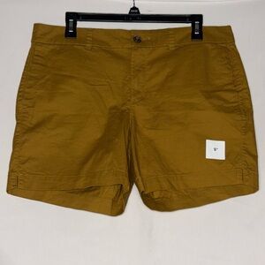 Old Navy Women’s Everyday 5” Chino Shorts Mustard Yellow/Orange Size 12 NWOT